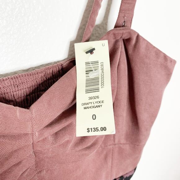 WILFRED Aritzia Drapy Lyoce Dress Pleated Bodycon Printed Black Pink Size 0 NWT - Picture 9 of 14